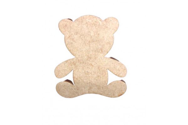 APLIQUE URSO LISO A LASER 9CM COM 2 UNIDADES MDF